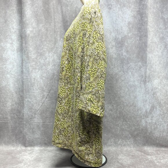 Catherines Womens Plus Size 1X Top 18/20W Leaf Print 3/4 Sleeve Scoop Neck - Picture 3 of 11